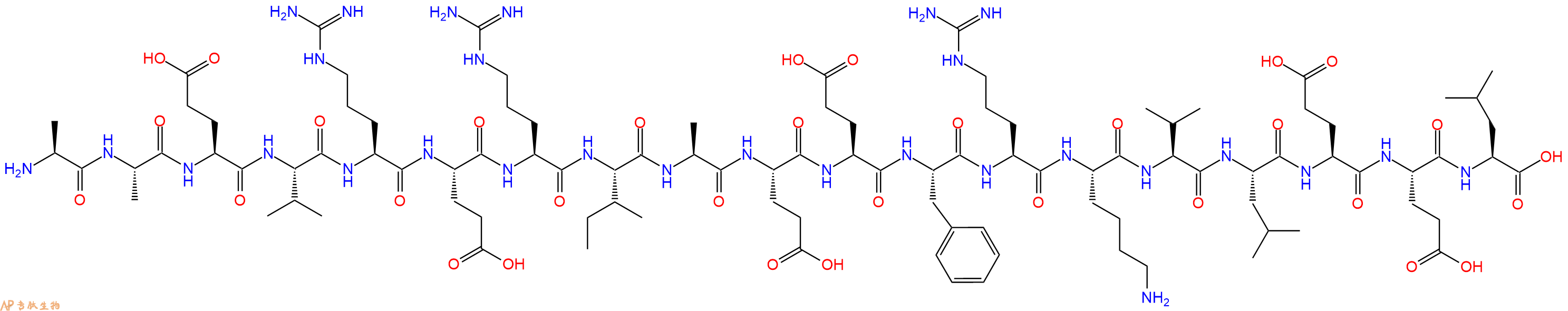 专肽生物产品H2N-Ala-Ala-Glu-Val-Arg-Glu-Arg-Ile-Ala-Glu-Glu-Phe-Arg-Lys-Val-Leu-Glu-Glu-Leu-OH