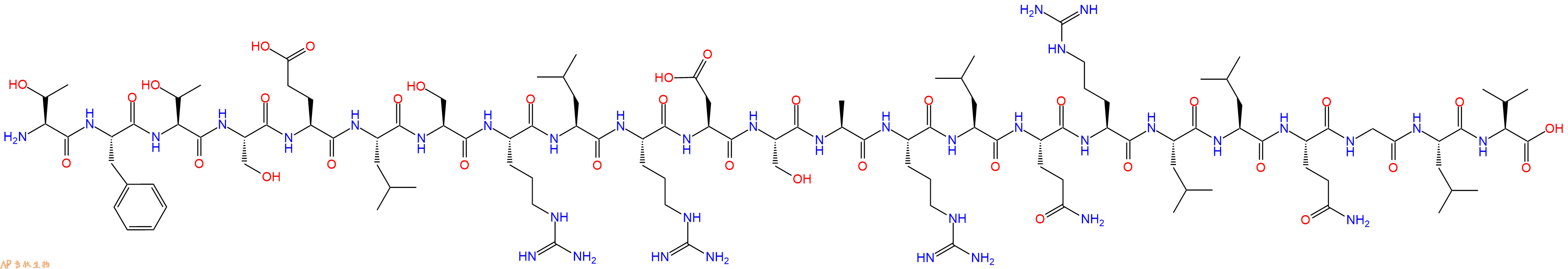 专肽生物产品H2N-Thr-Phe-Thr-Ser-Glu-Leu-Ser-Arg-Leu-Arg-Asp-Ser-Ala-Arg-Leu-Gln-Arg-Leu-Leu-Gln-Gly-Leu-Val-OH