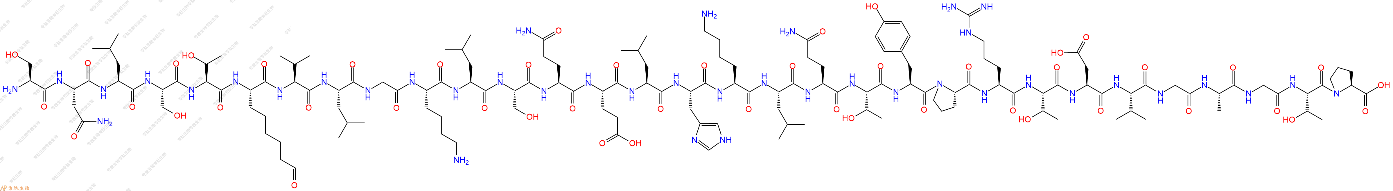 专肽生物产品H2N-Ser-Asn-Leu-Ser-Thr-Asu-Val-Leu-Gly-Lys-Leu-Ser-Gln-Glu-Leu-His-Lys-Leu-Gln-Thr-Tyr-Pro-Arg-Thr-Asp-Val-Gly-Ala-Gly-Thr-Pro-OH