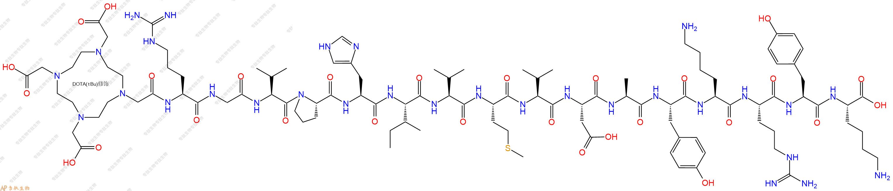 专肽生物产品DOTA-Arg-Gly-Val-Pro-His-Ile-Val-Met-Val-Asp-Ala-Tyr-Lys-Arg-Tyr-Lys-OH