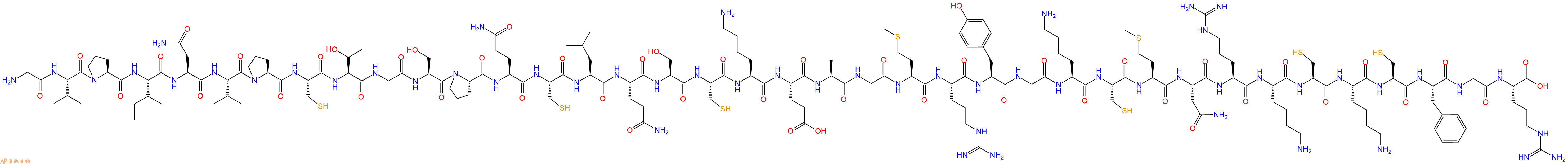 专肽生物产品H2N-Gly-Val-Pro-Ile-Asn-Val-Pro-Cys-Thr-Gly-Ser-Pro-Gln-Cys-Leu-Gln-Ser-Cys-Lys-Glu-Ala-Gly-Met-Arg-Tyr-Gly-Lys-Cys-Met-Asn-Arg-Lys-Cys-Lys-Cys-Phe-Gly-Arg-OH
