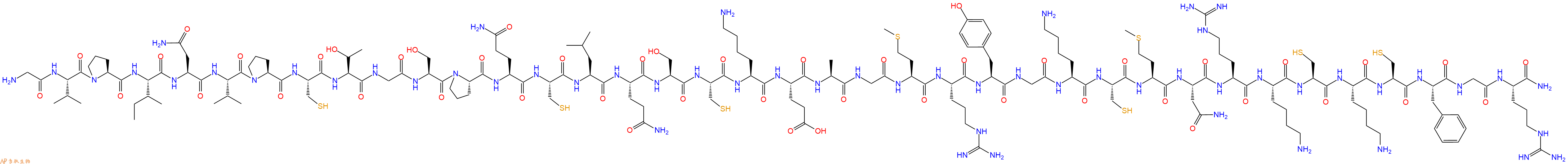 专肽生物产品H2N-Gly-Val-Pro-Ile-Asn-Val-Pro-Cys-Thr-Gly-Ser-Pro-Gln-Cys-Leu-Gln-Ser-Cys-Lys-Glu-Ala-Gly-Met-Arg-Tyr-Gly-Lys-Cys-Met-Asn-Arg-Lys-Cys-Lys-Cys-Phe-Gly-Arg-NH2