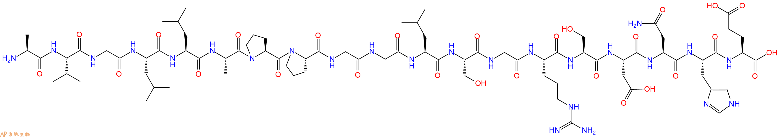 专肽生物产品H2N-Ala-Val-Gly-Leu-Leu-Ala-Pro-Pro-Gly-Gly-Leu-Ser-Gly-Arg-Ser-Asp-Asn-His-Glu-OH