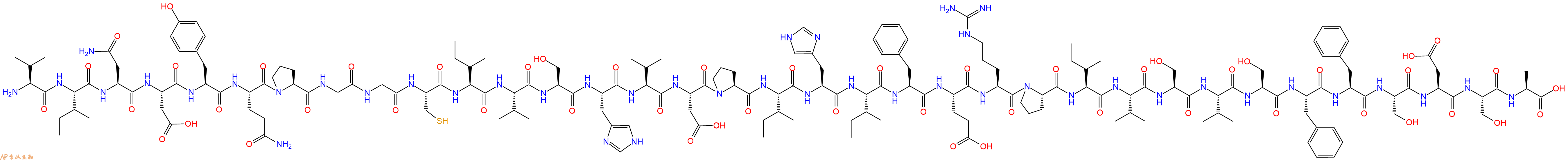 专肽生物产品H2N-Val-Ile-Asn-Asp-Tyr-Gln-Pro-Gly-Gly-Cys-Ile-Val-Ser-His-Val-Asp-Pro-Ile-His-Ile-Phe-Glu-Arg-Pro-Ile-Val-Ser-Val-Ser-Phe-Phe-Ser-Asp-Ser-Ala-OH
