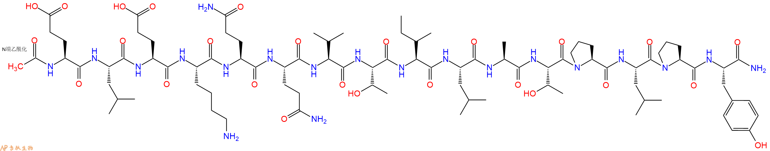 专肽生物产品Ac-Glu-Leu-Glu-Lys-Gln-Gln-Val-Thr-Ile-Leu-Ala-Thr-Pro-Leu-Pro-Tyr-NH2