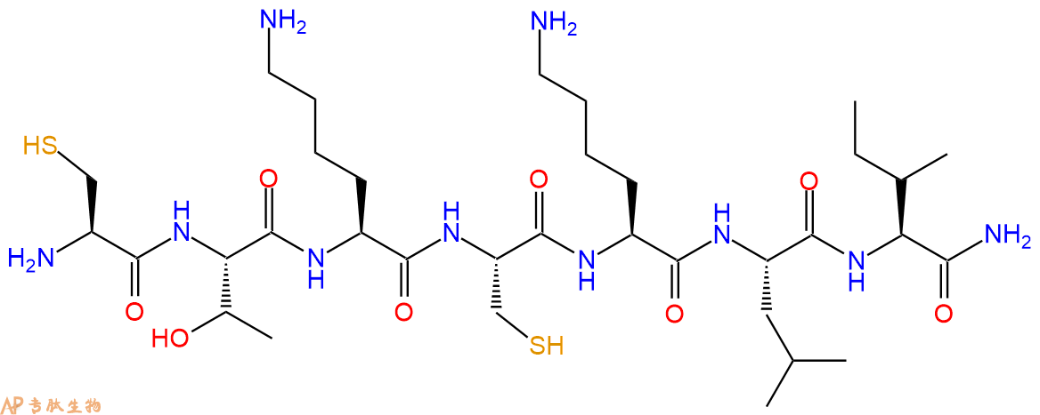 专肽生物产品H2N-Cys-Thr-Lys-Cys-Lys-Leu-Ile-NH2
