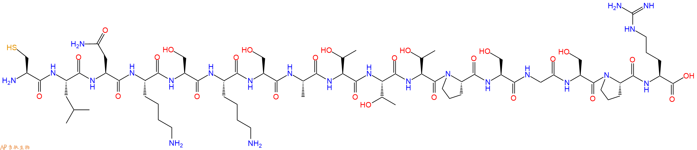专肽生物产品H2N-Cys-Leu-Asn-Lys-Ser-Lys-Ser-Ala-Thr-Thr-Thr-Pro-Ser-Gly-Ser-Pro-Arg-OH