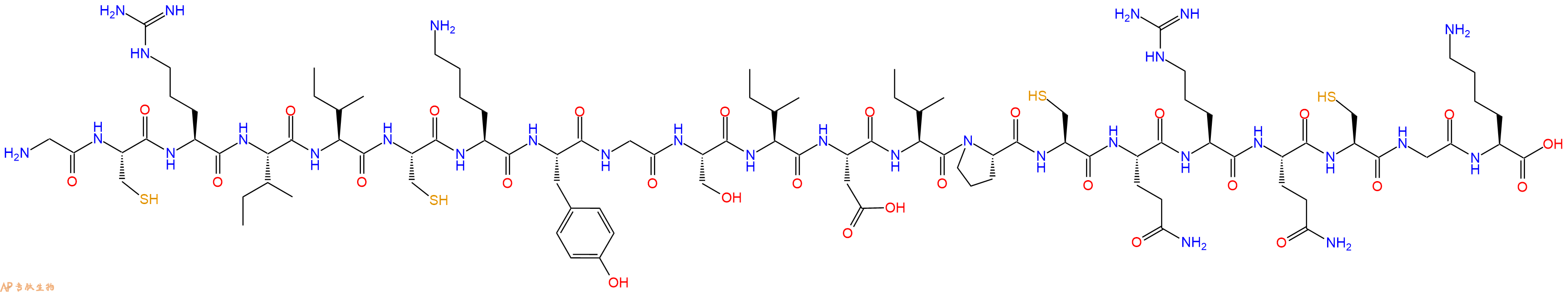 专肽生物产品H2N-Gly-Cys-Arg-Ile-Ile-Cys-Lys-Tyr-Gly-Ser-Ile-Asp-Ile-Pro-Cys-Gln-Arg-Gln-Cys-Gly-Lys-OH