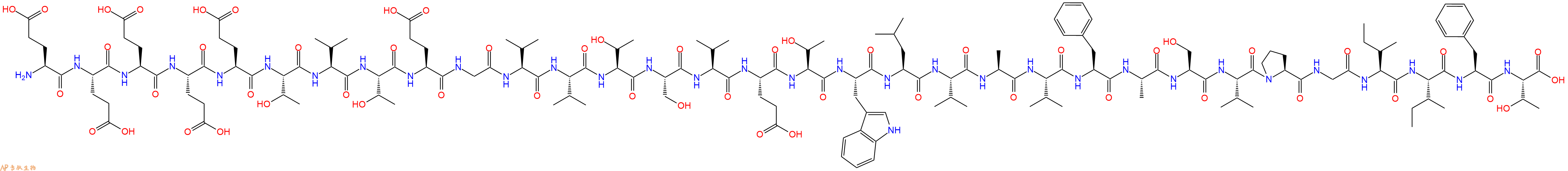 专肽生物产品H2N-Glu-Glu-Glu-Glu-Glu-Thr-Val-Thr-Glu-Gly-Val-Val-Thr-Ser-Val-Glu-Thr-Trp-Leu-Val-Ala-Val-Phe-Ala-Ser-Val-Pro-Gly-Ile-Ile-Phe-Thr-OH