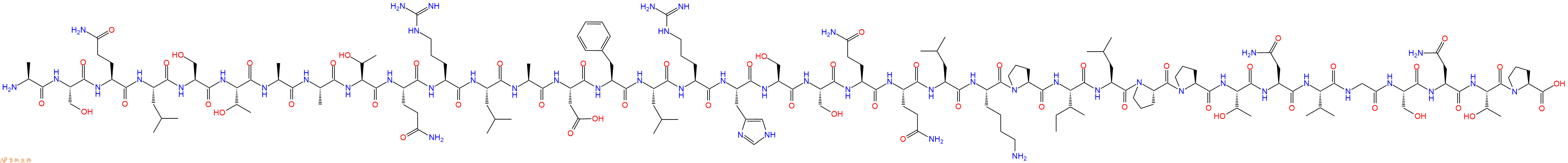 专肽生物产品H2N-Ala-Ser-Gln-Leu-Ser-Thr-Ala-Ala-Thr-Gln-Arg-Leu-Ala-Asp-Phe-Leu-Arg-His-Ser-Ser-Gln-Gln-Leu-Lys-Pro-Ile-Leu-Pro-Pro-Thr-Asn-Val-Gly-Ser-Asn-Thr-Pro-OH