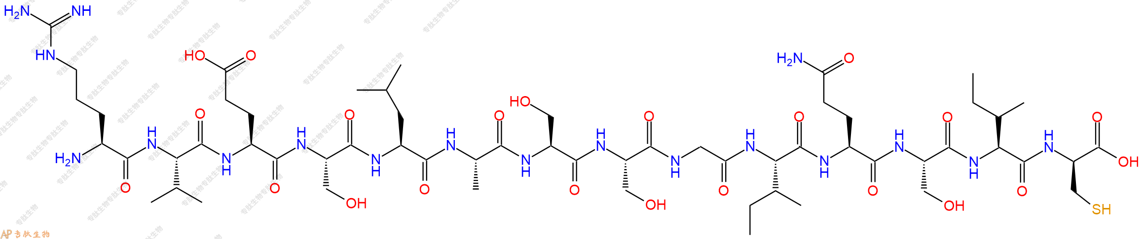 专肽生物产品H2N-Arg-Val-Glu-Ser-Leu-Ala-Ser-Ser-Gly-Ile-Gln-Ser-Ile-DCys-OH