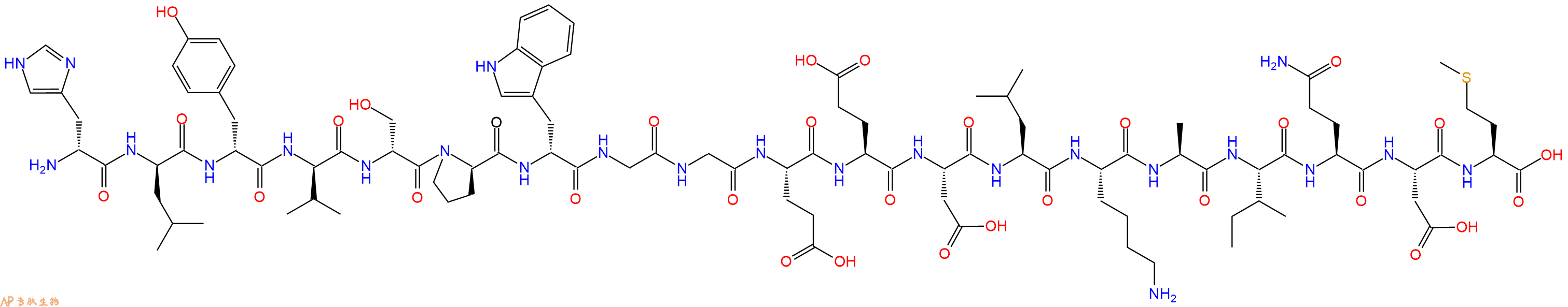 专肽生物产品H2N-DHis-DLeu-DTyr-DVal-DSer-DPro-DTrp-Gly-Gly-Glu-Glu-Asp-Leu-Lys-Ala-Ile-Gln-Asp-Met-OH