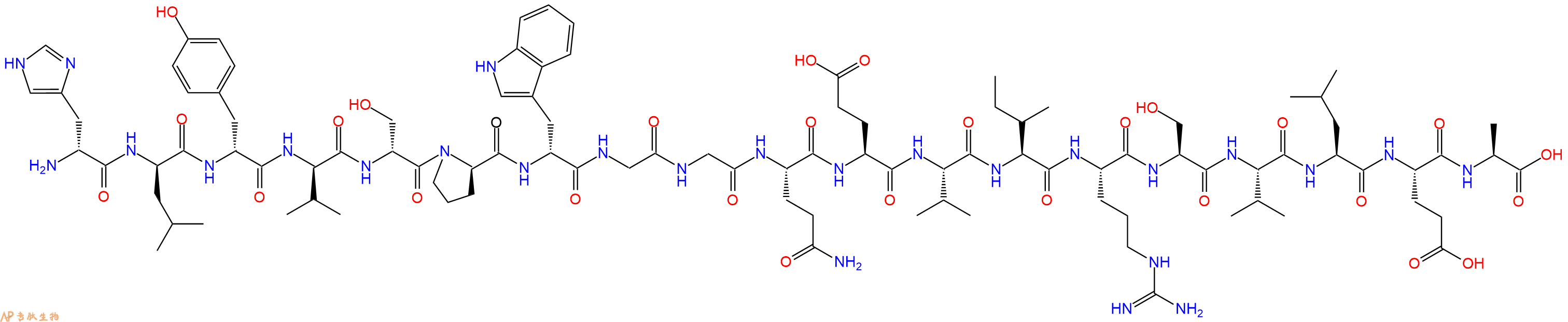 专肽生物产品H2N-DHis-DLeu-DTyr-DVal-DSer-DPro-DTrp-Gly-Gly-Gln-Glu-Val-Ile-Arg-Ser-Val-Leu-Glu-Ala-OH