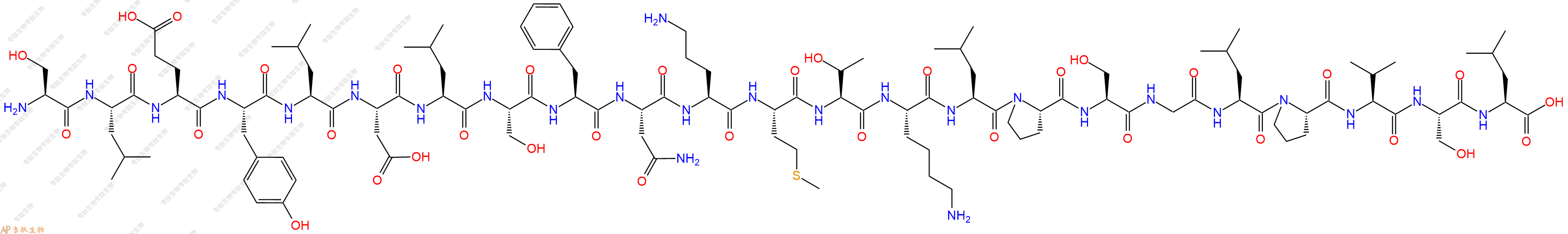 专肽生物产品H2N-Ser-Leu-Glu-Tyr-Leu-Asp-Leu-Ser-Phe-Asn-Orn-Met-Thr-Lys-Leu-Pro-Ser-Gly-Leu-Pro-Val-Ser-Leu-OH