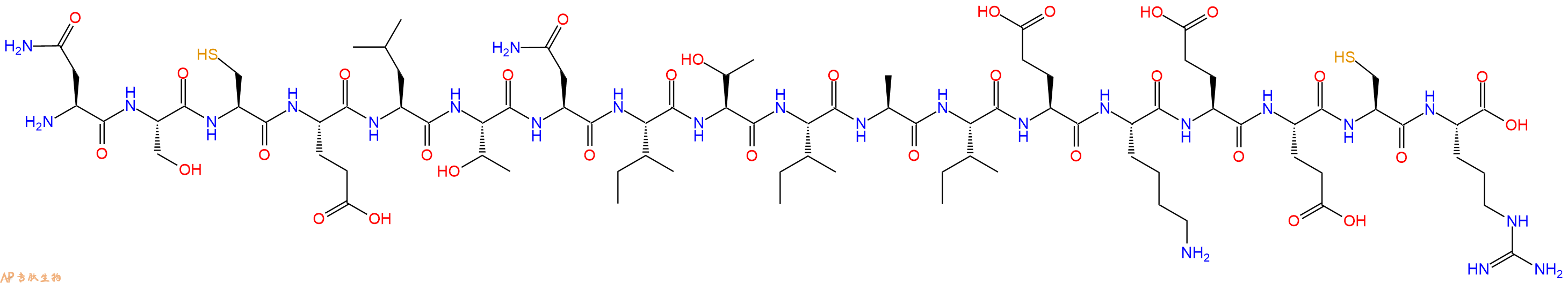 专肽生物产品H2N-Asn-Ser-Cys-Glu-Leu-Thr-Asn-Ile-Thr-Ile-Ala-Ile-Glu-Lys-Glu-Glu-Cys-Arg-OH