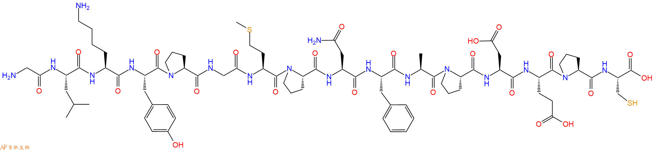 专肽生物产品H2N-Gly-Leu-Lys-Tyr-Pro-Gly-Met-Pro-Asn-Phe-Ala-Pro-Asp-Glu-Pro-Cys-OH