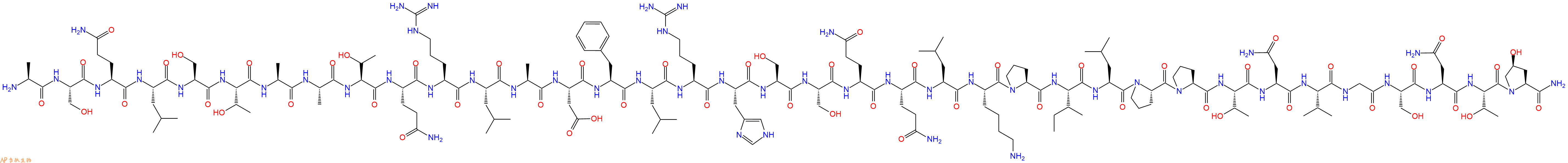 专肽生物产品H2N-Ala-Ser-Gln-Leu-Ser-Thr-Ala-Ala-Thr-Gln-Arg-Leu-Ala-Asp-Phe-Leu-Arg-His-Ser-Ser-Gln-Gln-Leu-Lys-Pro-Ile-Leu-Pro-Pro-Thr-Asn-Val-Gly-Ser-Asn-Thr-Hyp-NH2