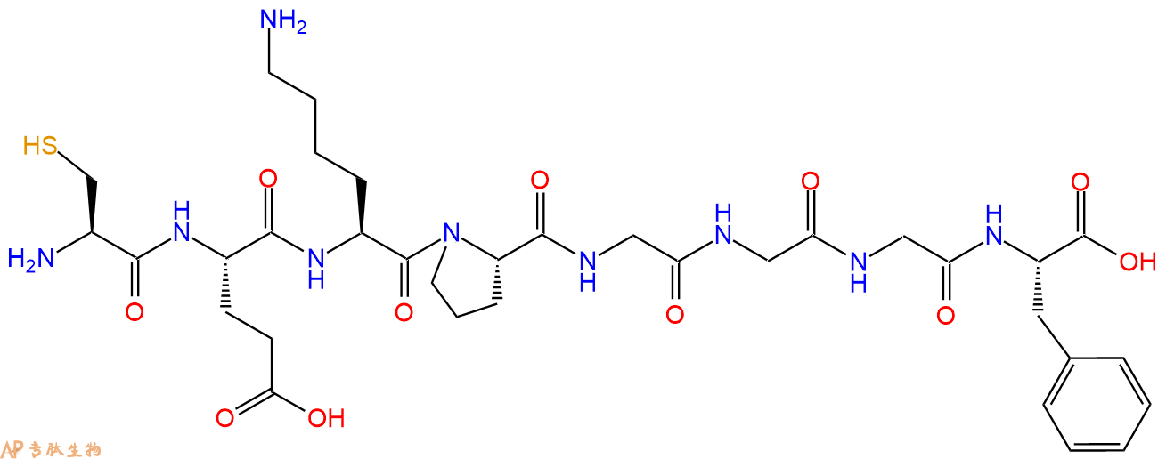 专肽生物产品H2N-Cys-Glu-Lys-Pro-Gly-Gly-Gly-Phe-OH