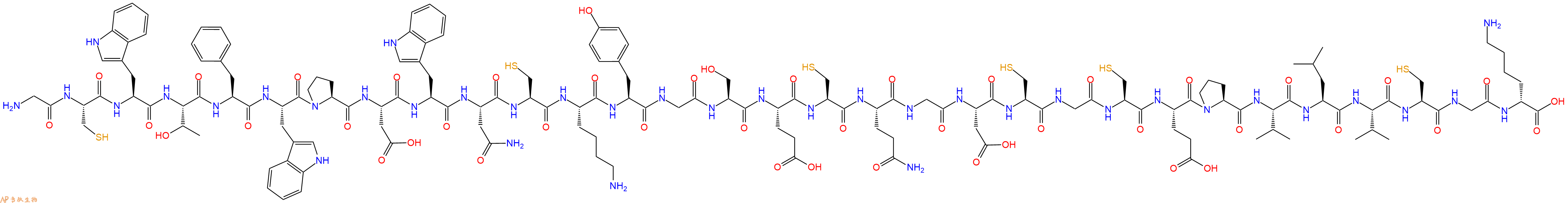 专肽生物产品H2N-Gly-Cys-Trp-Thr-Phe-Trp-Pro-Asp-Trp-Asn-Cys-Lys-Tyr-Gly-Ser-Glu-Cys-Gln-Gly-Asp-Cys-Gly-Cys-Glu-Pro-Val-Leu-Val-Cys-Gly-DLys-OH