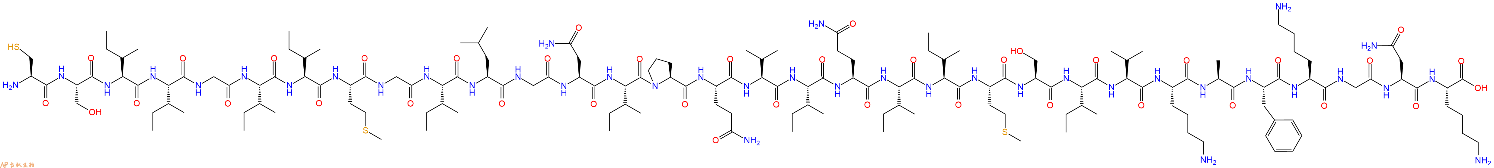 专肽生物产品H2N-Cys-Ser-Ile-Ile-Gly-Ile-Ile-Met-Gly-Ile-Leu-Gly-Asn-Ile-Pro-Gln-Val-Ile-Gln-Ile-Ile-Met-Ser-Ile-Val-Lys-Ala-Phe-Lys-Gly-Asn-Lys-OH