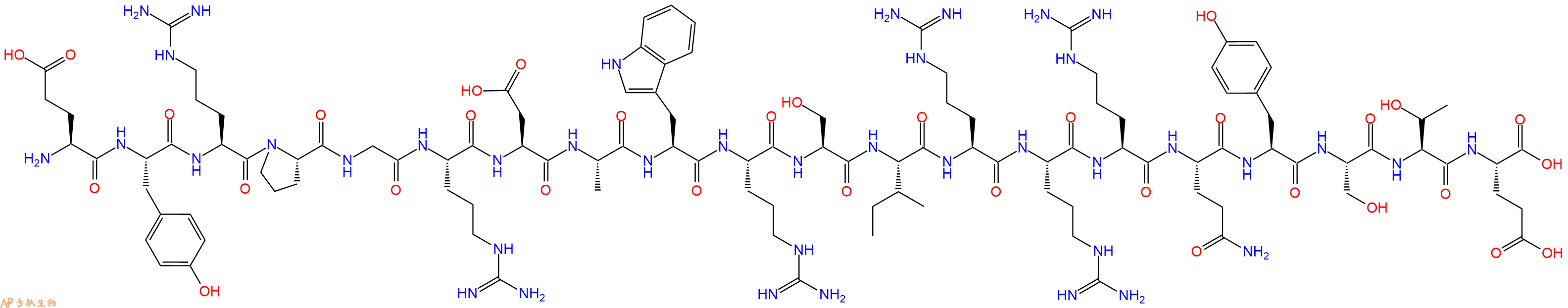 专肽生物产品H2N-Glu-Tyr-Arg-Pro-Gly-Arg-Asp-Ala-Trp-Arg-Ser-Ile-Arg-Arg-Arg-Gln-Tyr-Ser-Thr-Glu-OH