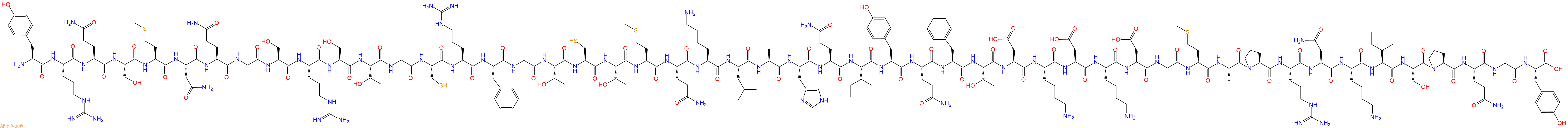 专肽生物产品H2N-Tyr-Arg-Gln-Ser-Met-Asn-Gln-Gly-Ser-Arg-Ser-Thr-Gly-Cys-Arg-Phe-Gly-Thr-Cys-Thr-Met-Gln-Lys-Leu-Ala-His-Gln-Ile-Tyr-Gln-Phe-Thr-Asp-Lys-Asp-Lys-Asp-Gly-Met-Ala-Pro-Arg-Asn-Lys-Ile-Ser-Pro-Gln-Gly-Tyr-OH