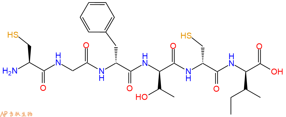 专肽生物产品H2N-Cys-Gly-DPhe-DThr-DCys-DIle-OH