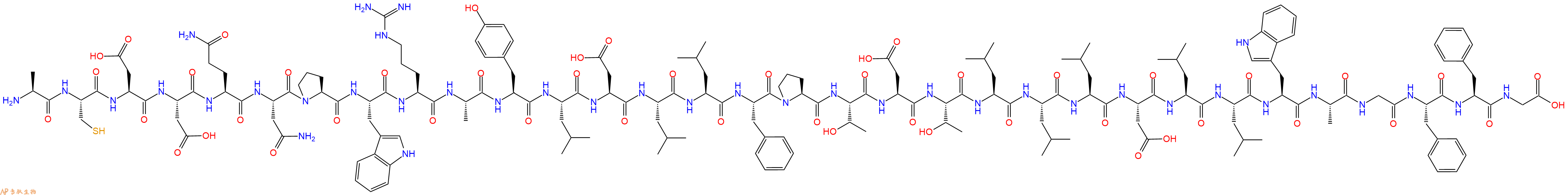 专肽生物产品H2N-Ala-Cys-Asp-Asp-Gln-Asn-Pro-Trp-Arg-Ala-Tyr-Leu-Asp-Leu-Leu-Phe-Pro-Thr-Asp-Thr-Leu-Leu-Leu-Asp-Leu-Leu-Trp-Ala-Gly-Phe-Phe-Gly-OH