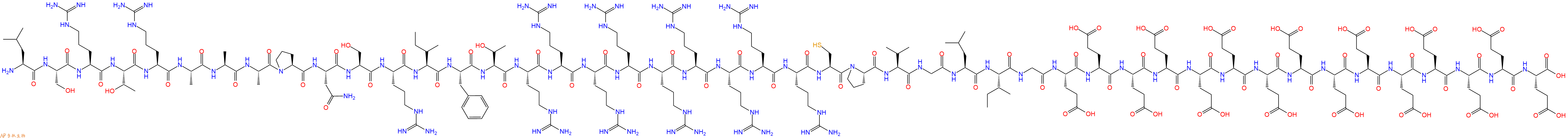 专肽生物产品H2N-Leu-Ser-Arg-Thr-Arg-Ala-Ala-Ala-Pro-Asn-Ser-Arg-Ile-Phe-Thr-Arg-Arg-Arg-Arg-Arg-Arg-Arg-Arg-Arg-Cys-Pro-Val-Gly-Leu-Ile-Gly-Glu-Glu-Glu-Glu-Glu-Glu-Glu-Glu-Glu-Glu-Glu-Glu-Glu-Glu-Glu-OH