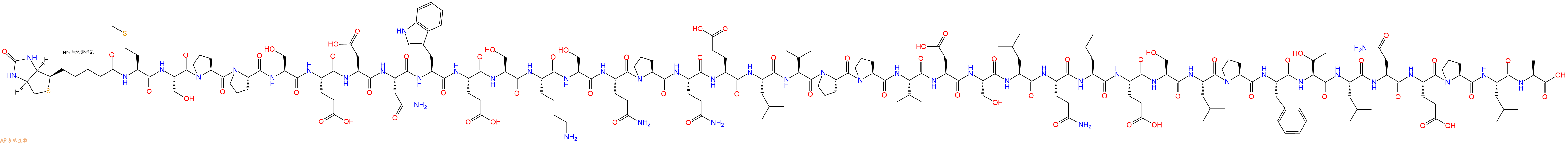 专肽生物产品Biotinyl-Met-Ser-Pro-Pro-Ser-Glu-Asp-Asn-Trp-Glu-Ser-Lys-Ser-Gln-Pro-Gln-Glu-Leu-Val-Pro-Pro-Val-Asp-Ser-Leu-Gln-Leu-Glu-Ser-Leu-Pro-Phe-Thr-Leu-Asn-Glu-Pro-Leu-Ala-OH