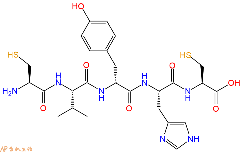 专肽生物产品H2N-Cys-Val-DTyr-His-Cys-OH