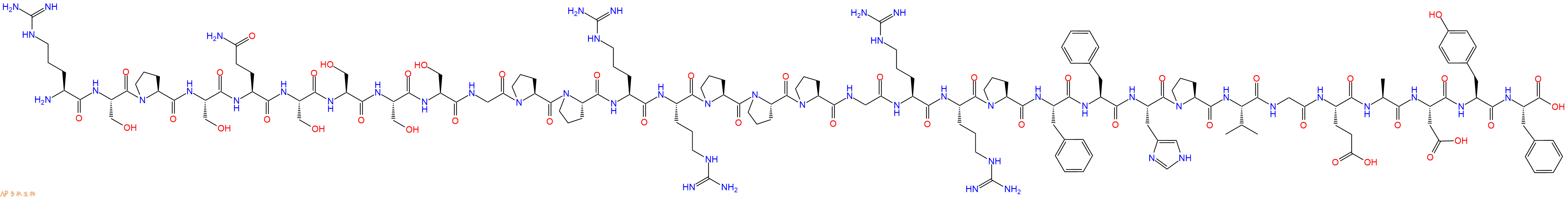 专肽生物产品H2N-Arg-Ser-Pro-Ser-Gln-Ser-Ser-Ser-Ser-Gly-Pro-Pro-Arg-Arg-Pro-Pro-Pro-Gly-Arg-Arg-Pro-Phe-Phe-His-Pro-Val-Gly-Glu-Ala-Asp-Tyr-Phe-OH