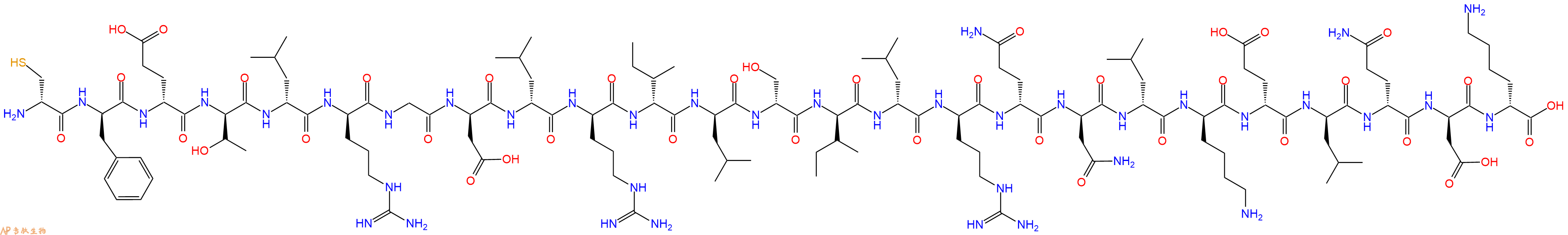 专肽生物产品H2N-DCys-DPhe-DGlu-DThr-DLeu-DArg-Gly-DAsp-DLeu-DArg-DIle-DLeu-DSer-DIle-DLeu-DArg-DGln-DAsn-DLeu-DLys-DGlu-DLeu-DGln-DAsp-DLys-OH