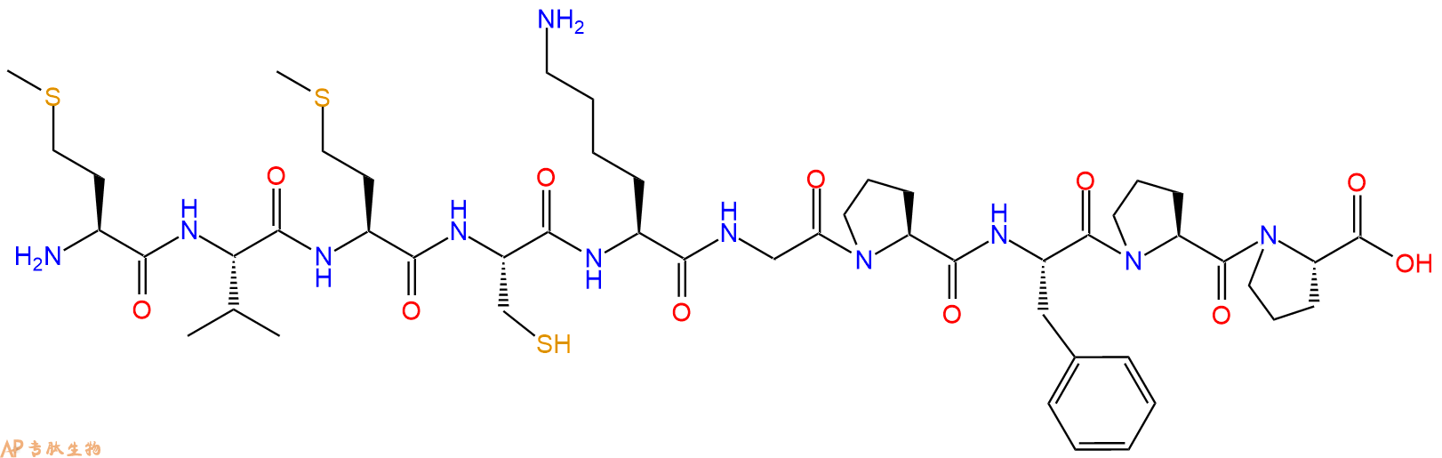 专肽生物产品H2N-Met-Val-Met-Cys-Lys-Gly-Pro-Phe-Pro-Pro-OH