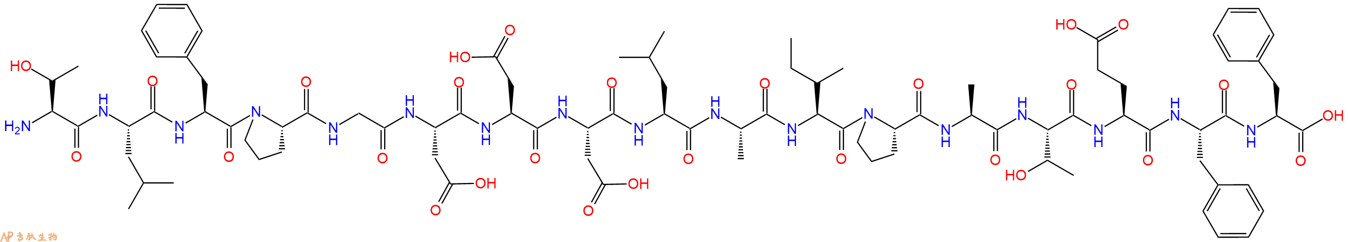 专肽生物产品H2N-Thr-Leu-Phe-Pro-Gly-Asp-Asp-Asp-Leu-Ala-Ile-Pro-Ala-Thr-Glu-Phe-Phe-OH