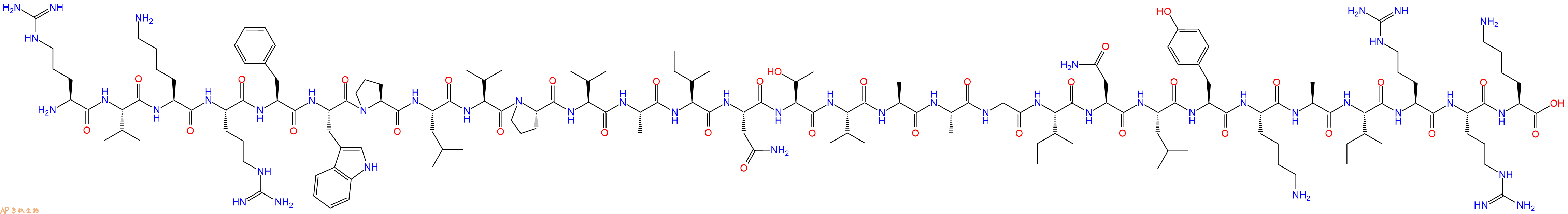 专肽生物产品H2N-Arg-Val-Lys-Arg-Phe-Trp-Pro-Leu-Val-Pro-Val-Ala-Ile-Asn-Thr-Val-Ala-Ala-Gly-Ile-Asn-Leu-Tyr-Lys-Ala-Ile-Arg-Arg-Lys-OH