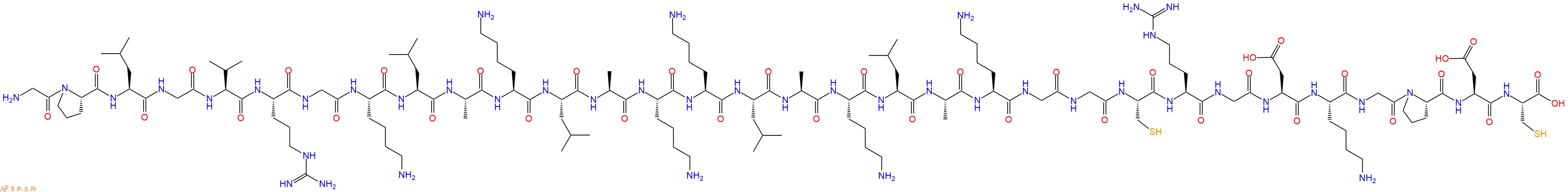专肽生物产品H2N-Gly-Pro-Leu-Gly-Val-Arg-Gly-Lys-Leu-Ala-Lys-Leu-Ala-Lys-Lys-Leu-Ala-Lys-Leu-Ala-Lys-Gly-Gly-Cys-Arg-Gly-Asp-Lys-Gly-Pro-Asp-Cys-OH