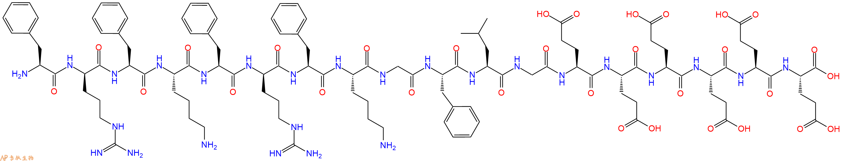 专肽生物产品H2N-Phe-DArg-Phe-Lys-Phe-DArg-Phe-Lys-Gly-Phe-Leu-Gly-Glu-Glu-Glu-Glu-Glu-Glu-OH