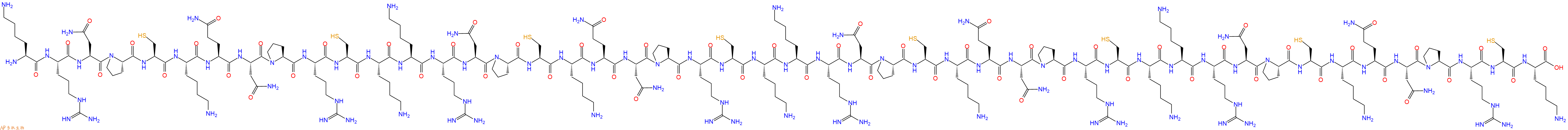 专肽生物产品H2N-Lys-Arg-Asn-Pro-Cys-Lys-Gln-Asn-Pro-Arg-Cys-Lys-Lys-Arg-Asn-Pro-Cys-Lys-Gln-Asn-Pro-Arg-Cys-Lys-Lys-Arg-Asn-Pro-Cys-Lys-Gln-Asn-Pro-Arg-Cys-Lys-Lys-Arg-Asn-Pro-Cys-Lys-Gln-Asn-Pro-Arg-Cys-Lys-OH