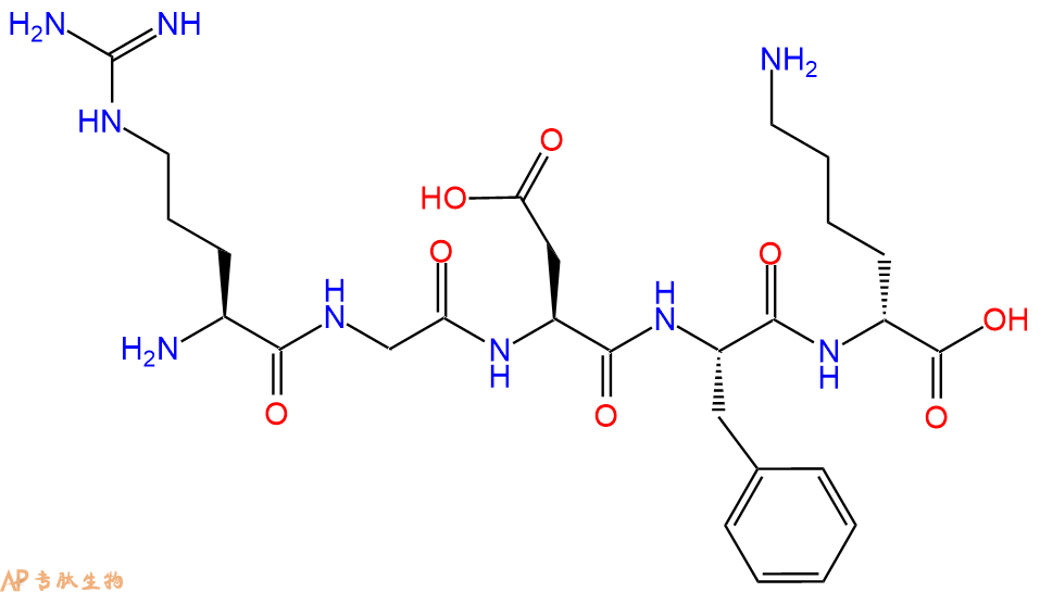 专肽生物产品H2N-Arg-Gly-Asp-Phe-DLys-OH