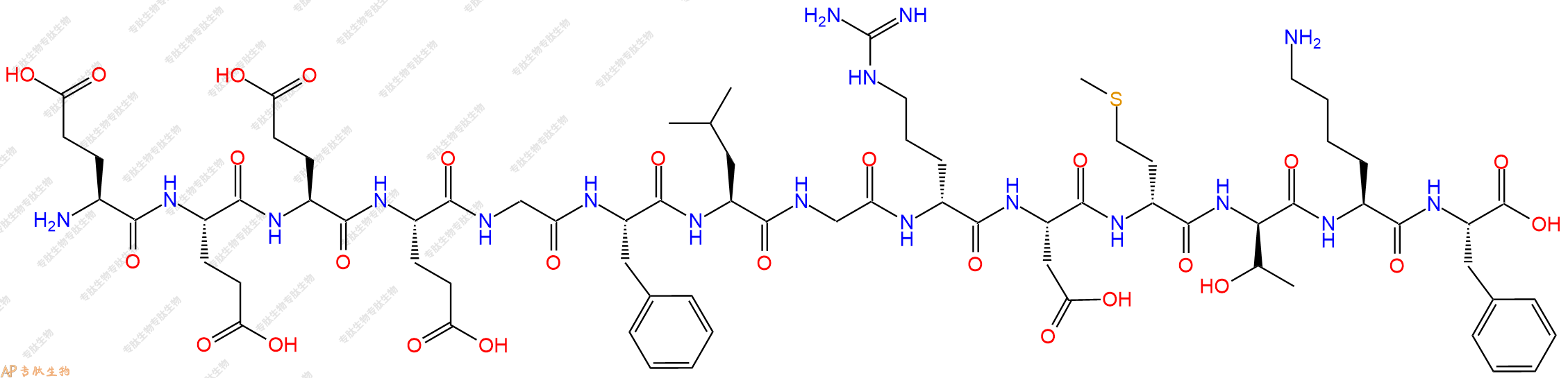 专肽生物产品H2N-Glu-Glu-Glu-Glu-Gly-Phe-Leu-Gly-DArg-Asp-DMet-DThr-Lys-Phe-OH