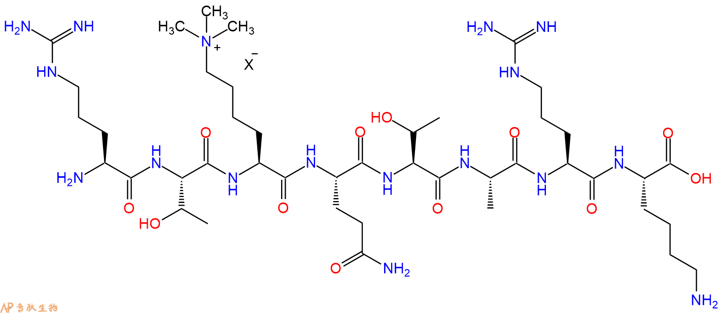 专肽生物产品H2N-Arg-Thr-Lys(Me)3-Gln-Thr-Ala-Arg-Lys-OH