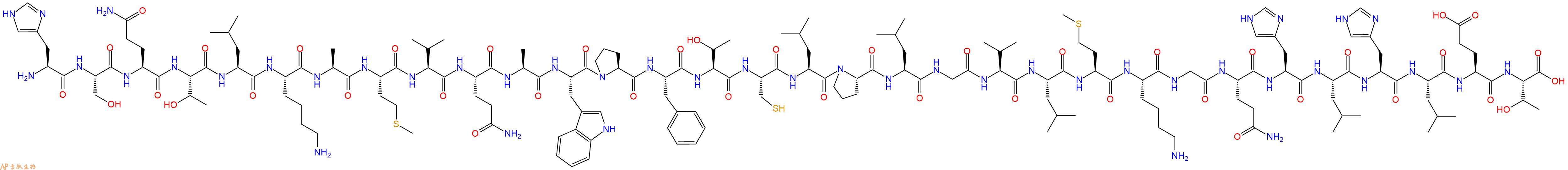 专肽生物产品H2N-His-Ser-Gln-Thr-Leu-Lys-Ala-Met-Val-Gln-Ala-Trp-Pro-Phe-Thr-Cys-Leu-Pro-Leu-Gly-Val-Leu-Met-Lys-Gly-Gln-His-Leu-His-Leu-Glu-Thr-OH