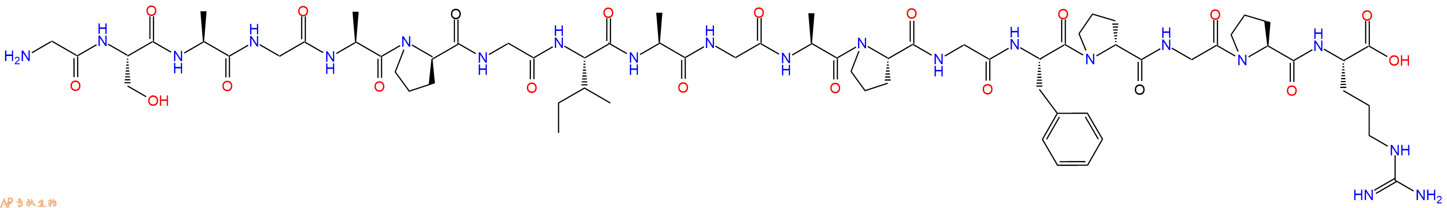 专肽生物产品H2N-Gly-Ser-Ala-Gly-Ala-DPro-Gly-Ile-Ala-Gly-Ala-Pro-Gly-Phe-DPro-Gly-Pro-Arg-OH