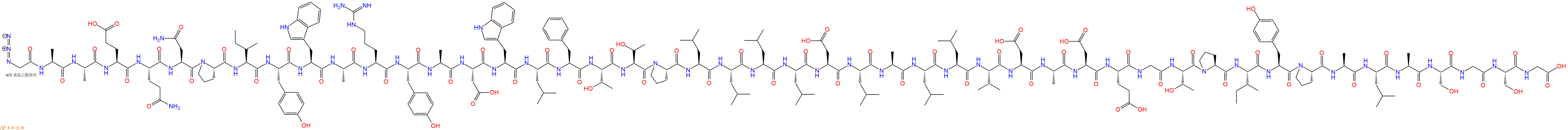 专肽生物产品N3Gly-Ala-Ala-Glu-Gln-Asn-Pro-Ile-Tyr-Trp-Ala-Arg-Tyr-Ala-Asp-Trp-Leu-Phe-Thr-Thr-Pro-Leu-Leu-Leu-Leu-Asp-Leu-Ala-Leu-Leu-Val-Asp-Ala-Asp-Glu-Gly-Thr-Pro-Ile-Tyr-Pro-Ala-Leu-Ala-Ser-Gly-Ser-Gly-OH