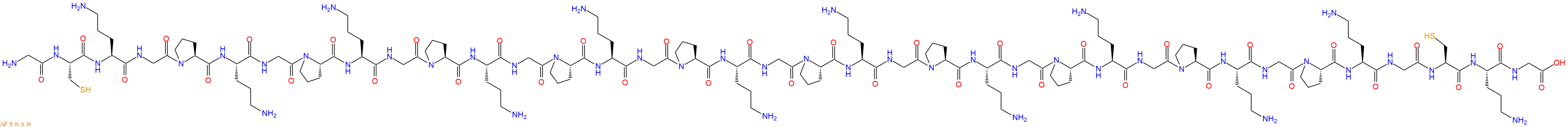 专肽生物产品H2N-Gly-Cys-Orn-Gly-Pro-Orn-Gly-Pro-Orn-Gly-Pro-Orn-Gly-Pro-Orn-Gly-Pro-Orn-Gly-Pro-Orn-Gly-Pro-Orn-Gly-Pro-Orn-Gly-Pro-Orn-Gly-Pro-Orn-Gly-Cys-Orn-Gly-OH