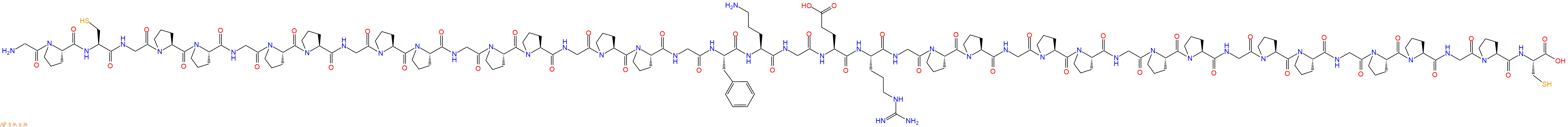 专肽生物产品H2N-Gly-Pro-Cys-Gly-Pro-Pro-Gly-Pro-Pro-Gly-Pro-Pro-Gly-Pro-Pro-Gly-Pro-Pro-Gly-Phe-Orn-Gly-Glu-Arg-Gly-Pro-Pro-Gly-Pro-Pro-Gly-Pro-Pro-Gly-Pro-Pro-Gly-Pro-Pro-Gly-Pro-Cys-OH