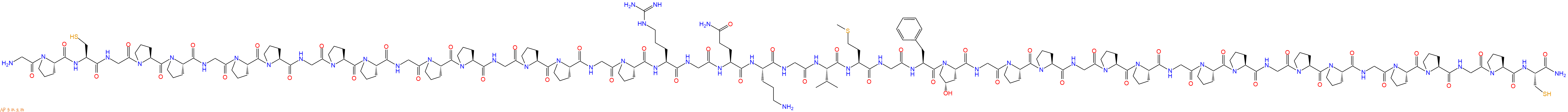 专肽生物产品H2N-Gly-Pro-Cys-Gly-Pro-Pro-Gly-Pro-Pro-Gly-Pro-Pro-Gly-Pro-Pro-Gly-Pro-Pro-Gly-Pro-Arg-Gly-Gln-Orn-Gly-Val-Met-Gly-Phe-Hyp-Gly-Pro-Pro-Gly-Pro-Pro-Gly-Pro-Pro-Gly-Pro-Pro-Gly-Pro-Pro-Gly-Pro-Cys-NH2