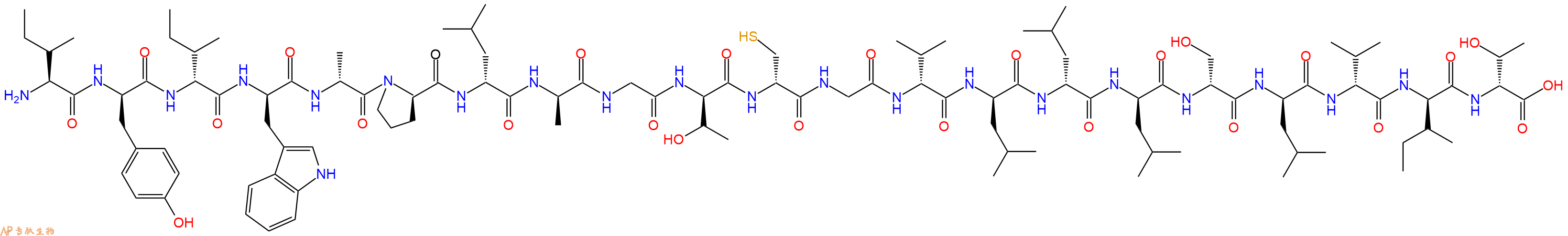 专肽生物产品H2N-Ile-DTyr-DIle-DTrp-DAla-DPro-DLeu-DAla-Gly-DThr-DCys-Gly-DVal-DLeu-DLeu-DLeu-DSer-DLeu-DVal-DIle-DThr-OH