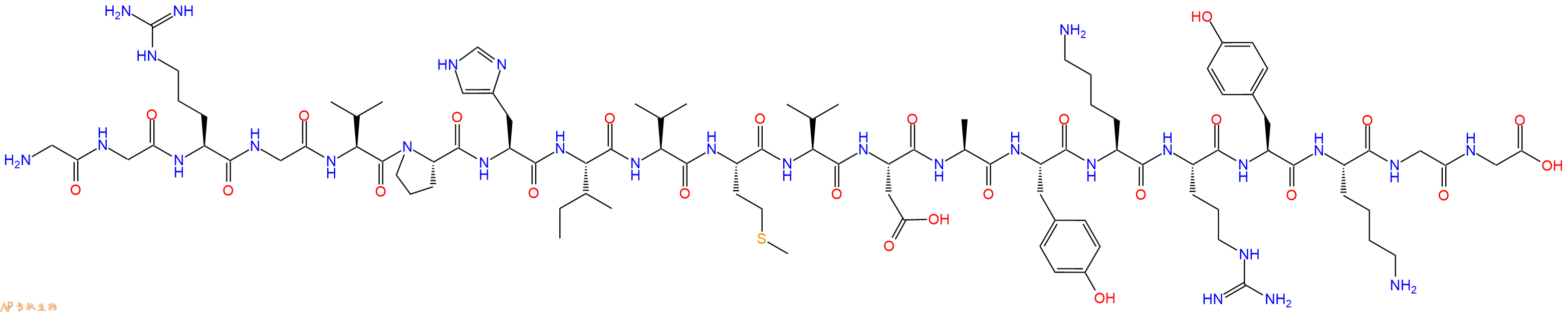 专肽生物产品H2N-Gly-Gly-Arg-Gly-Val-Pro-His-Ile-Val-Met-Val-Asp-Ala-Tyr-Lys-Arg-Tyr-Lys-Gly-Gly-OH